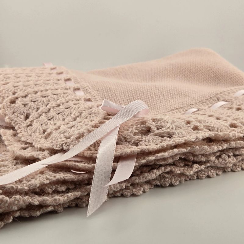 100% Baby Alpaca Receiving Blanket - Pink