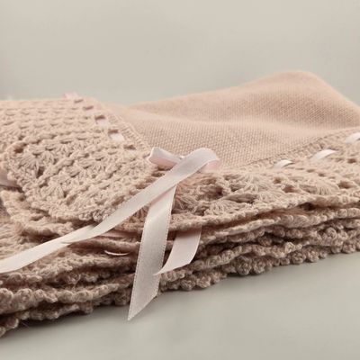 100% Baby Alpaca Receiving Blanket - Pink