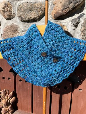 100% Alpaca Cowl Neck Warmer with Buttons, Anemone