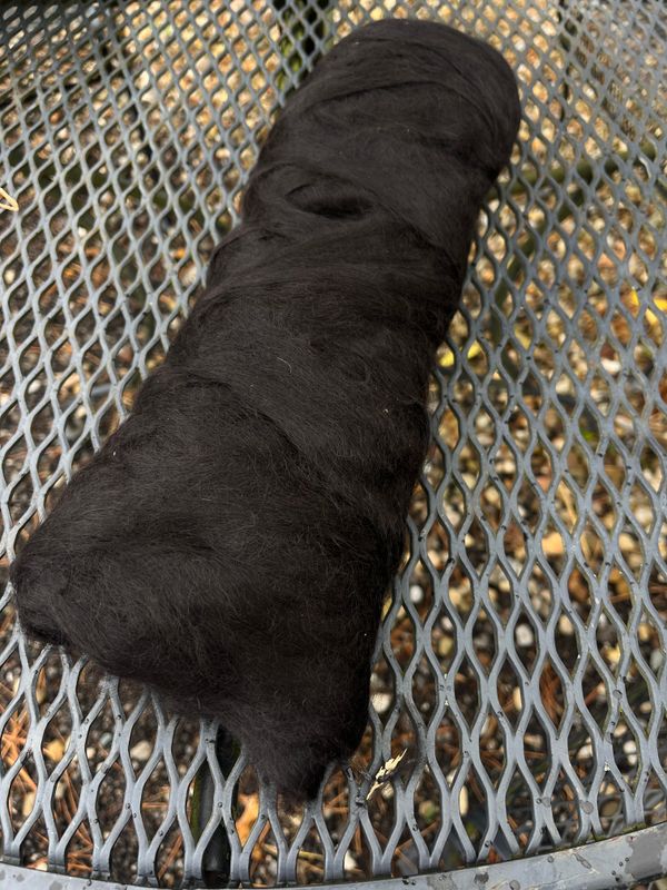 Suri Alpaca Roving - Black