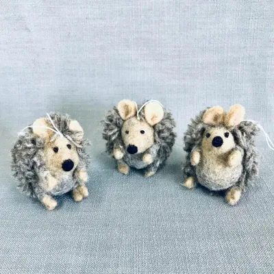 Felt Hedgehog Ornaments