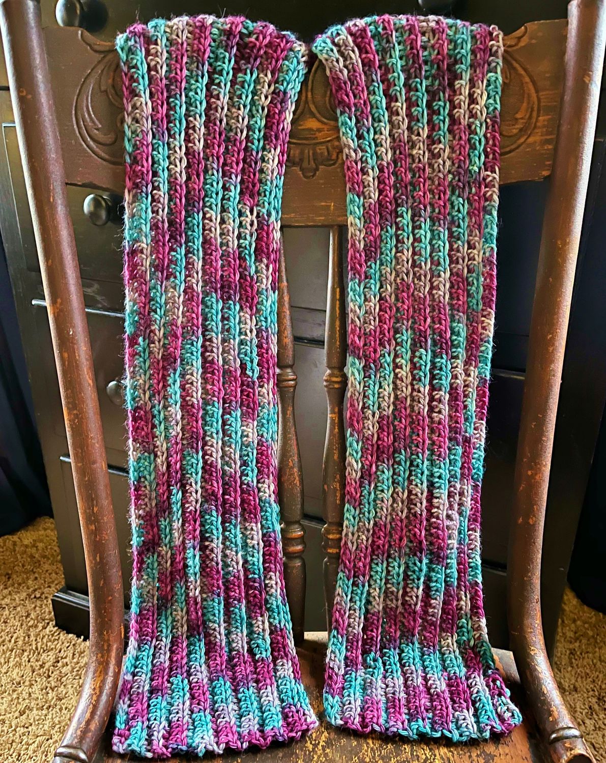 Ribbed Alpaca Scarf - Seahorse Parade