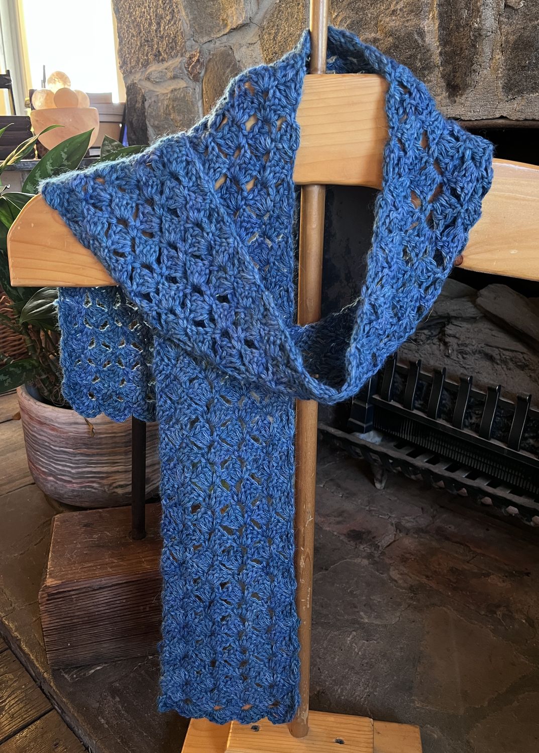 Hand Crocheted Alpaca Scarf - Anemone