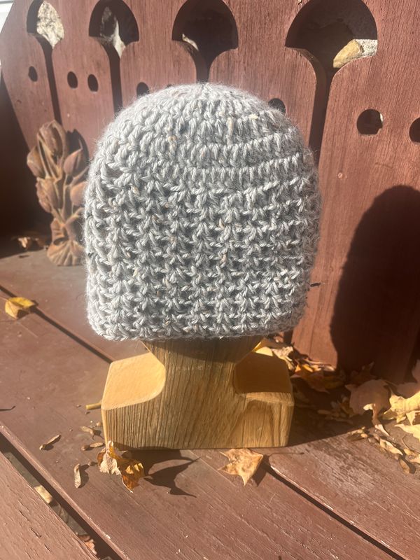 Hand Crocheted Alpaca Tweed Hat – Highland Fog