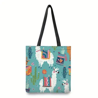 Alpaca Print Tote Bag