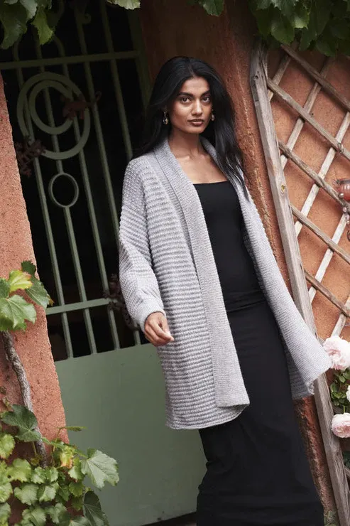 Popcorn Knit Alpaca Cardigan