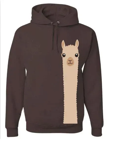 Hooded Sweatshirt - Alpaca Watching