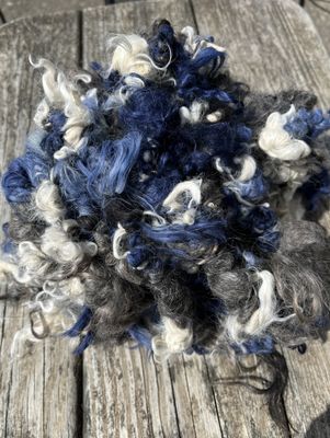 Handspun Art Yarn - "Blue Jean Baby"