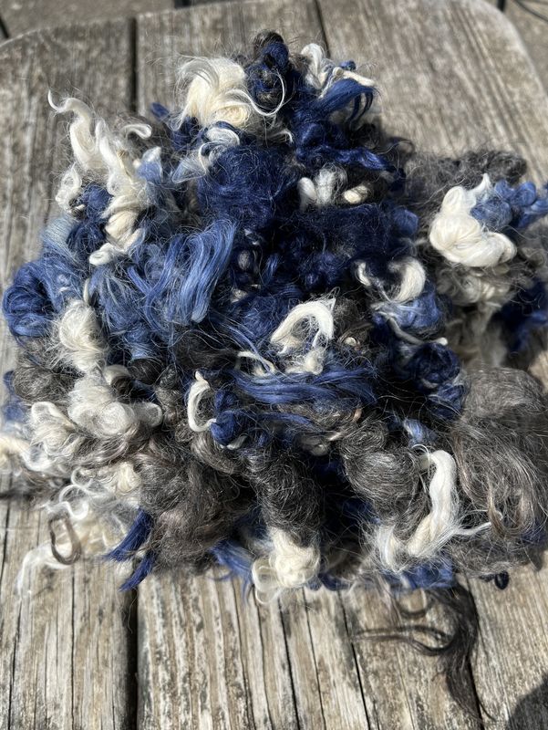 Handspun Art Yarn - "Blue Jean Baby"