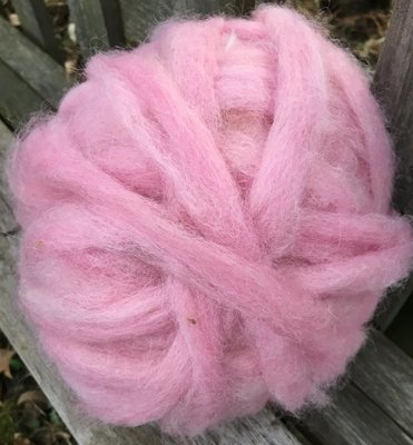 Alpaca Wool Roving - Light Pink