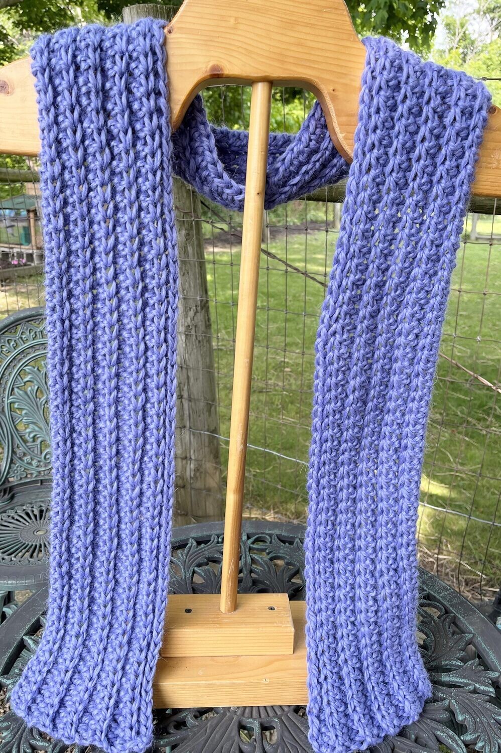 Bulky Ribbed Alpaca Wool Scarf - Winkle