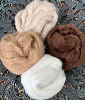 Baby Alpaca Roving - Brown Mix l 4 Ounces