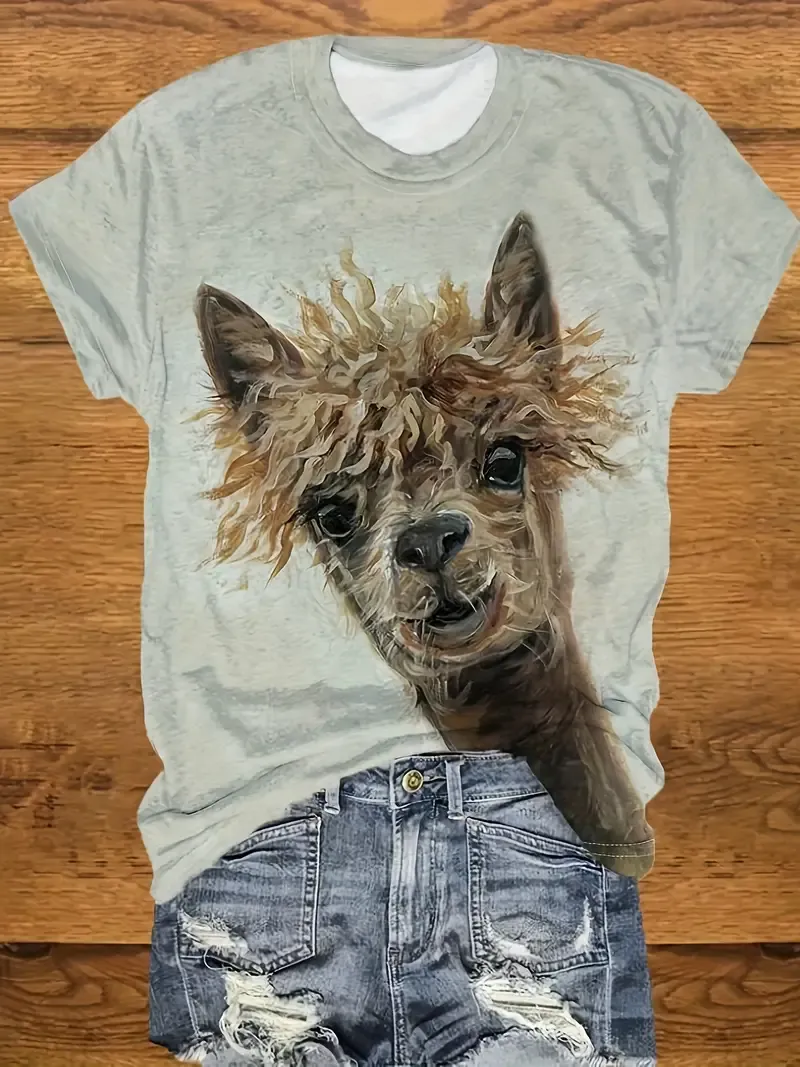 Women's Alpaca Print T-Shirt