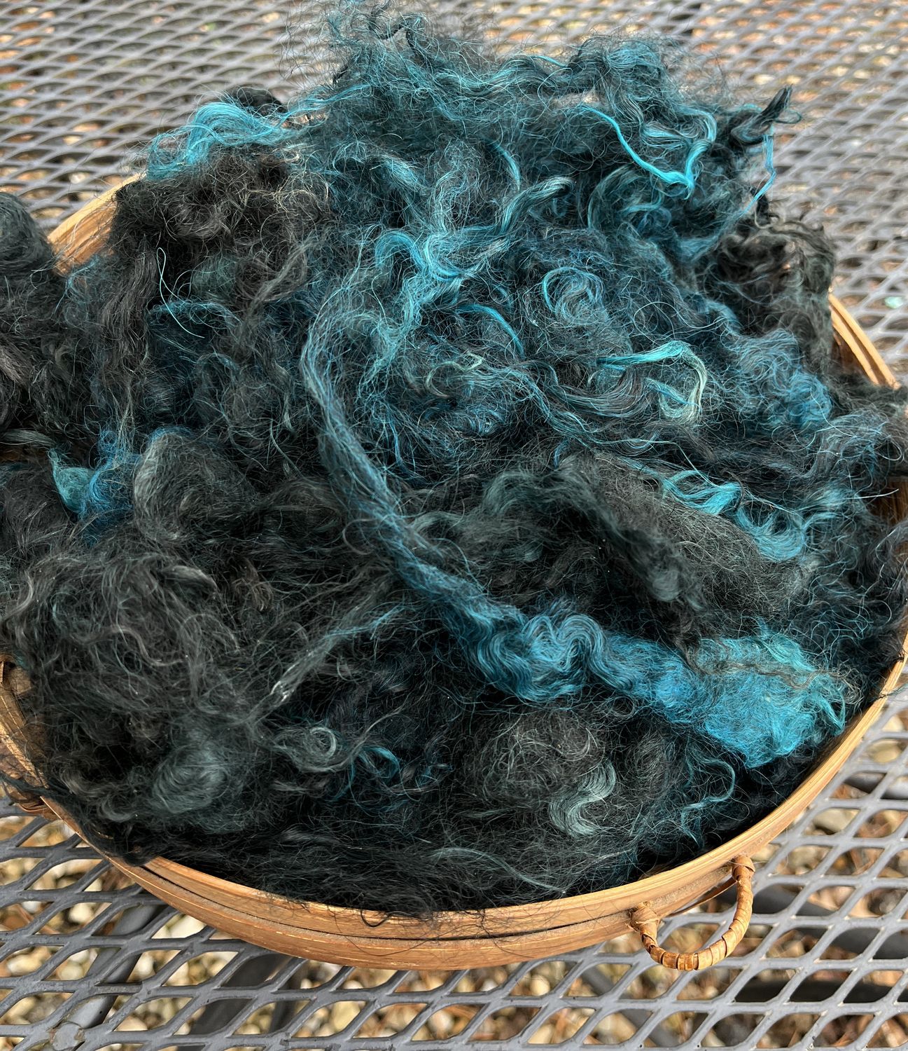 Hand-Dyed Mohair - Willow Over Grey