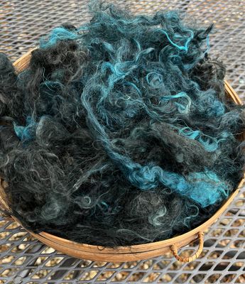 Hand-Dyed Mohair - Willow Over Grey
