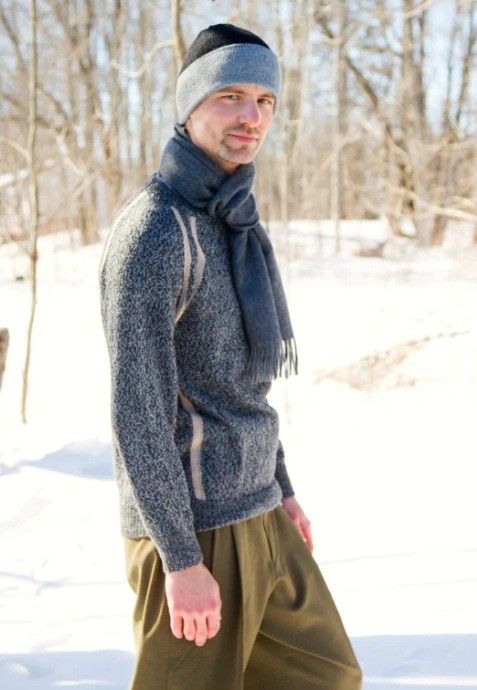 Collegiate Men's Marled Alpaca Crewneck
