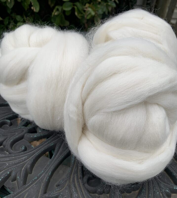 Baby Alpaca Roving – White | 4 ounces