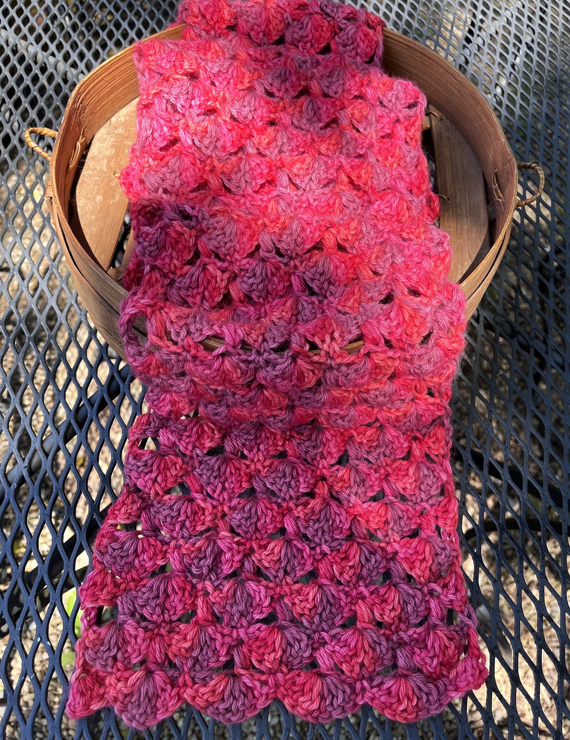 Hand Crocheted Alpaca Scarf - Ruby Slippers
