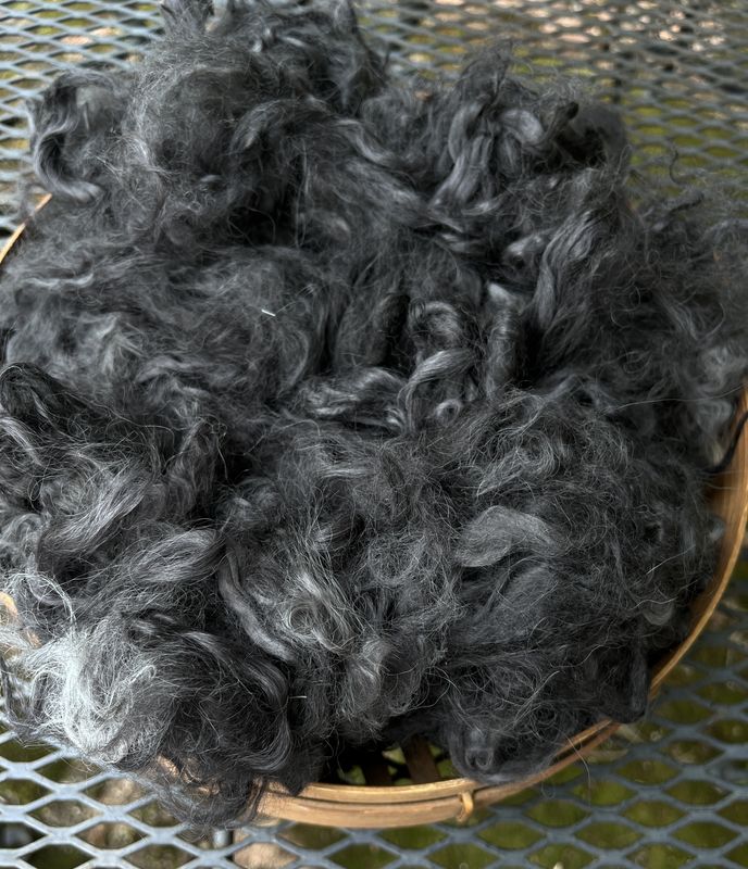 Hand Dyed Suri Alpaca Fiber – Black - 2 oz
