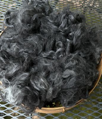 Hand Dyed Suri Alpaca Fiber – Black - 2 oz