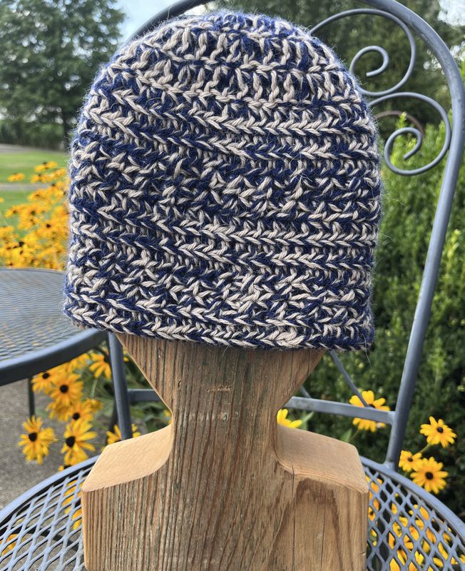 Navy & Natural Hand-Crocheted Baby Alpaca Hat Navy & Natural Hand-Crocheted Baby Alpaca Hat