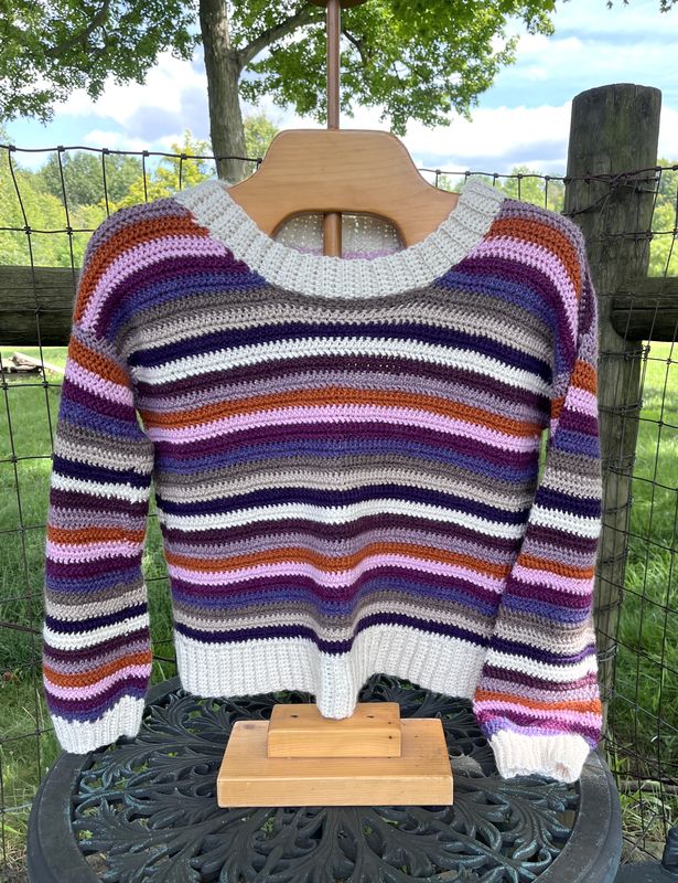 Hand-Crocheted Striped Alpaca Sweater