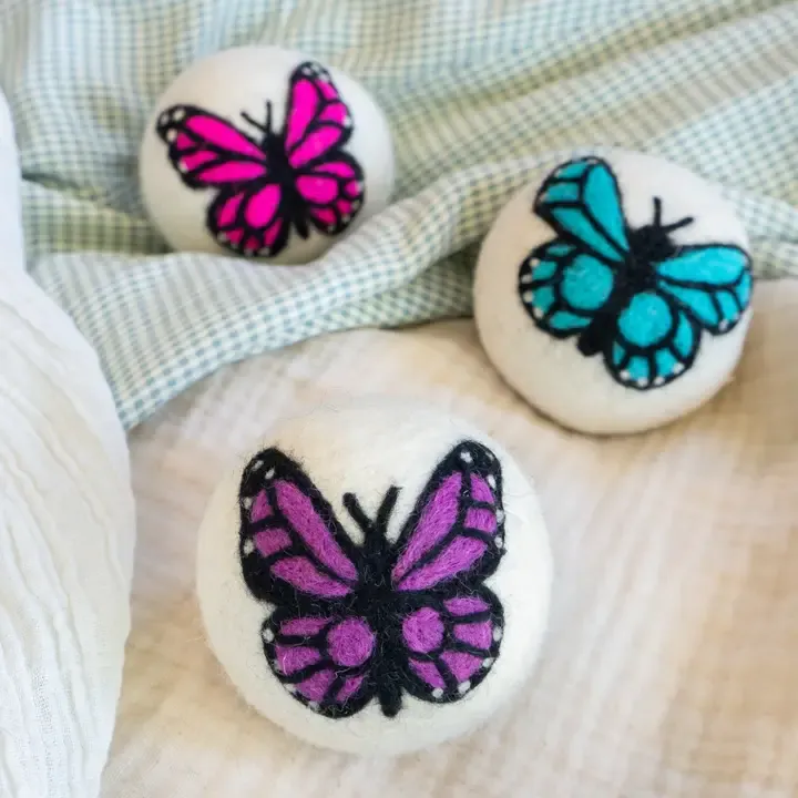 Monarch Butterfly Eco Wool Dryer Balls - Moon