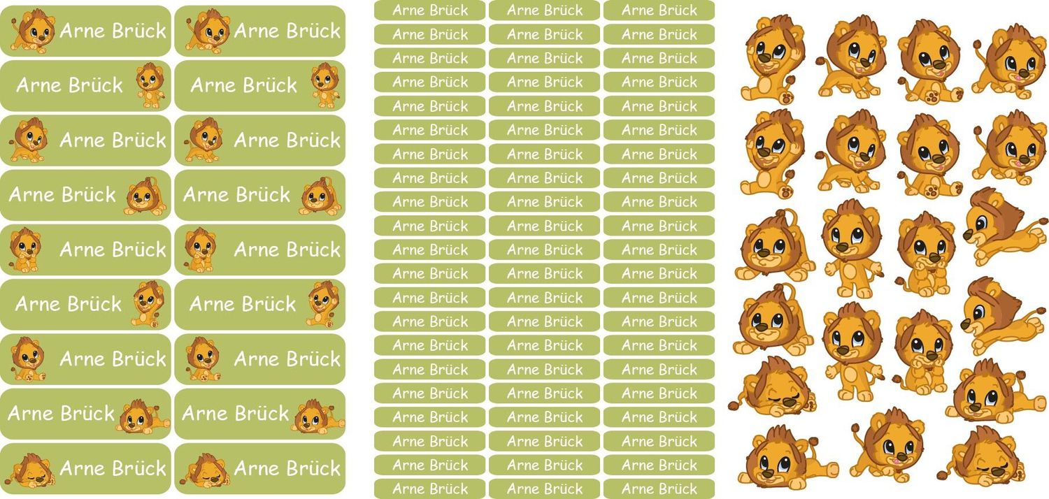 Namensticker &quot;Löwen Set&quot;