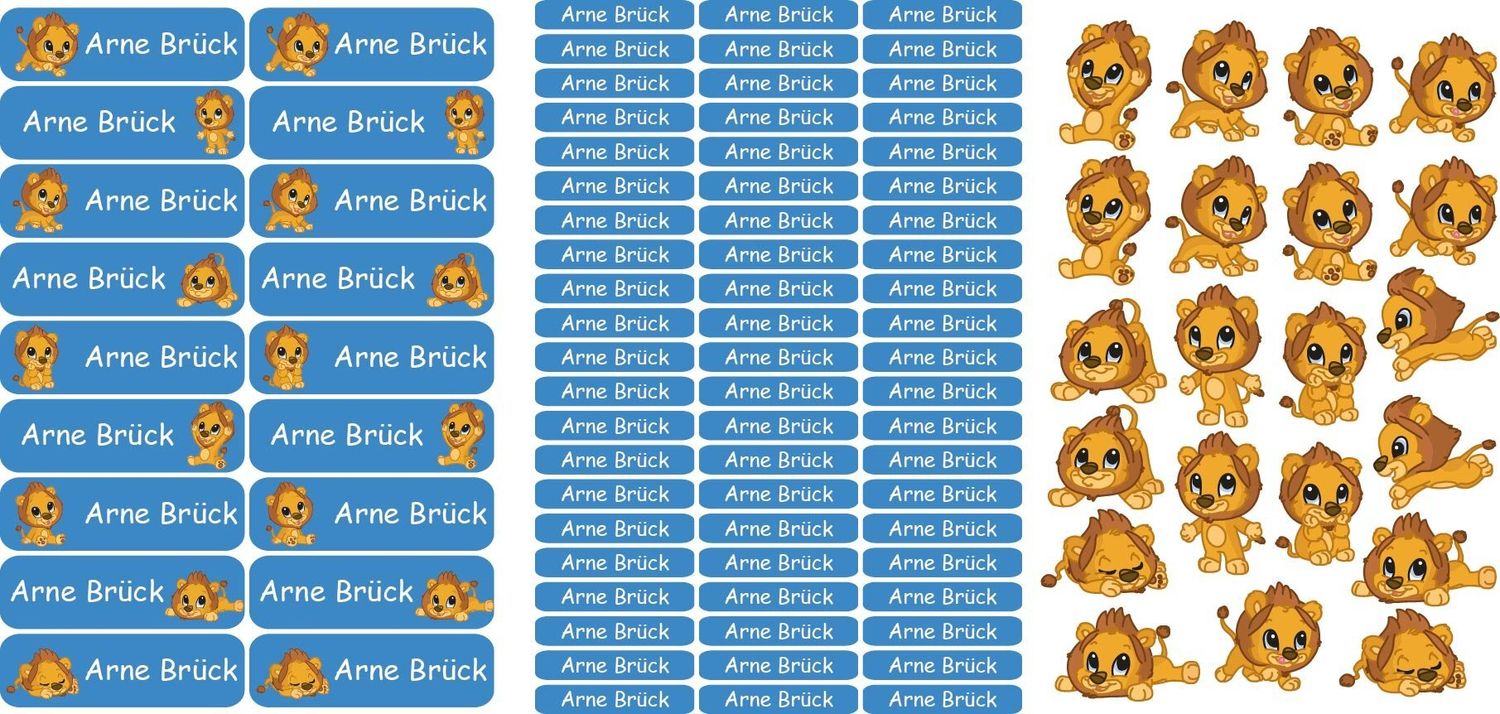 Namensticker &quot;Löwen Set&quot;
