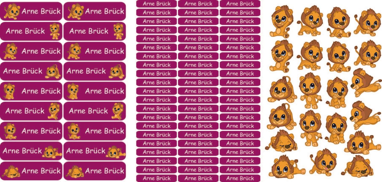 Namensticker &quot;Löwen Set&quot;