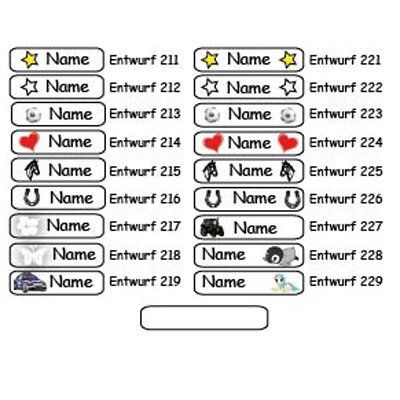 Namensticker für Stifte - schwarz - mind. 138 Klebeetiketten - von der Namenslänge abhängig