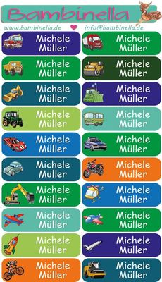 Namensticker &quot;Bunte Mischung Buben&quot; - 60 Klebeetiketten