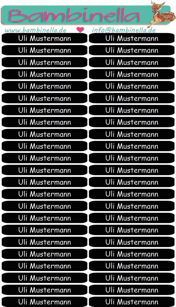 Namensticker für Stifte - schwarz - mind. 138 Klebeetiketten - von der Namenslänge abhängig