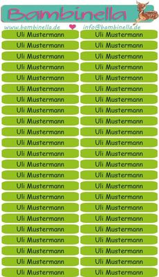 Namensticker für Stifte - hellgrün - mind. 138 Klebeetiketten - von der Namenslänge abhängig