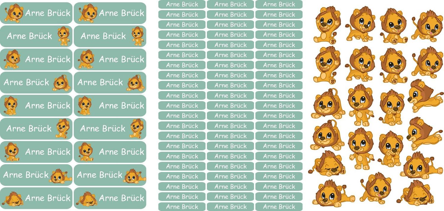 Namensticker &quot;Löwen Set&quot;