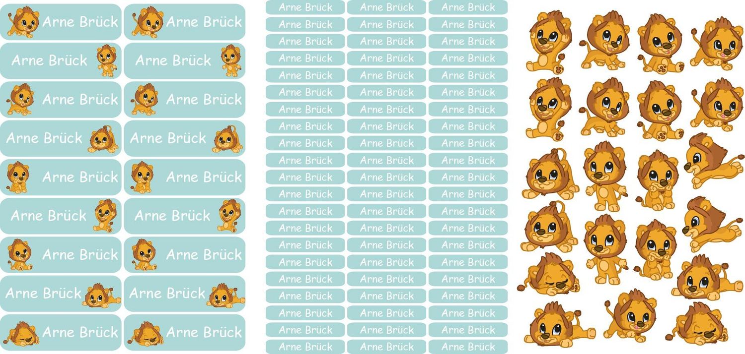 Namensticker &quot;Löwen Set&quot;