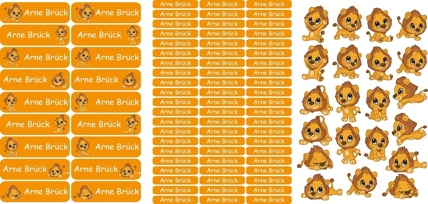 Namensticker &quot;Löwen Set&quot;