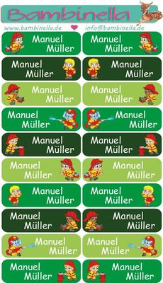 Namensticker "Mischung Feuerwehrbuben" - 60 Klebeetiketten