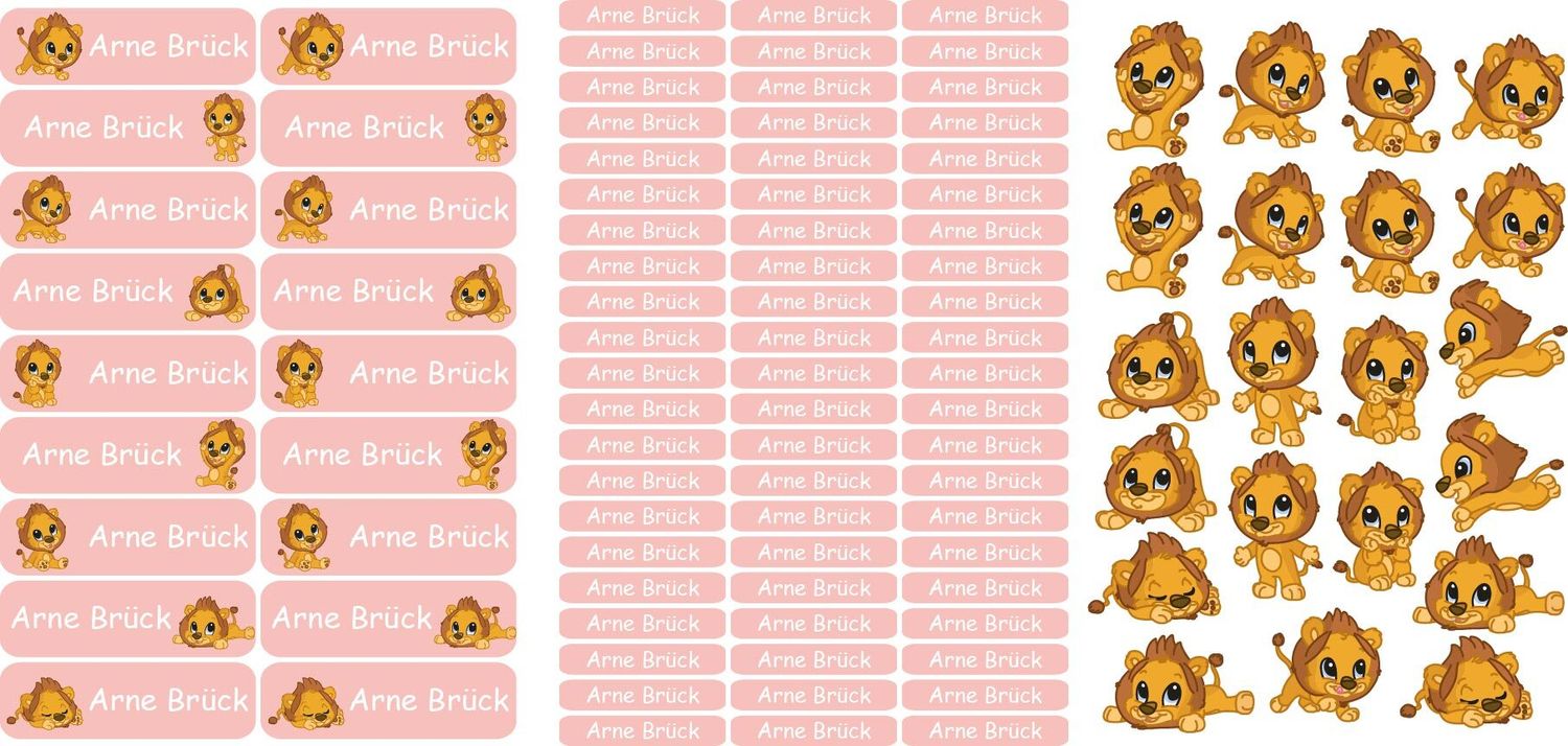 Namensticker &quot;Löwen Set&quot;