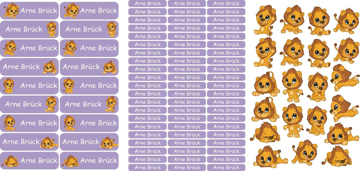Namensticker &quot;Löwen Set&quot;