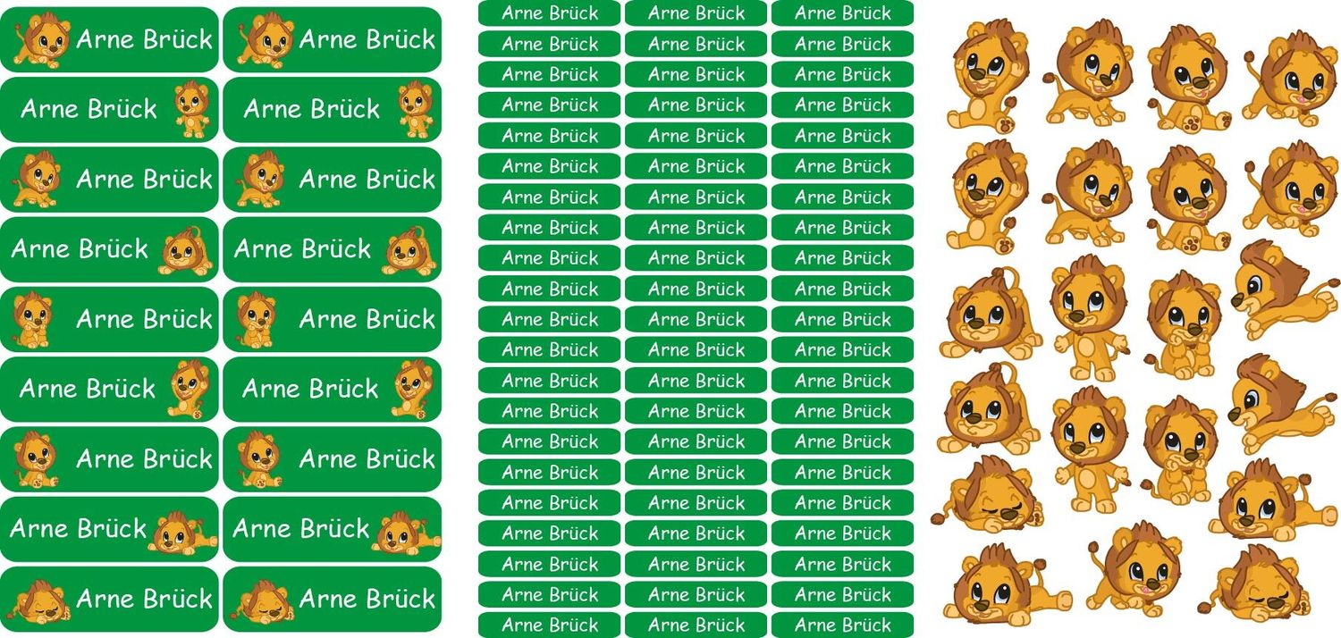 Namensticker &quot;Löwen Set&quot;