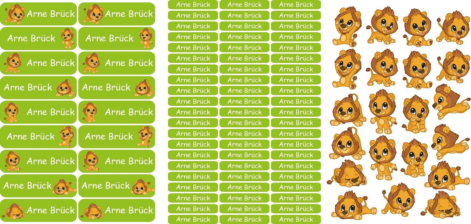Namensticker &quot;Löwen Set&quot;