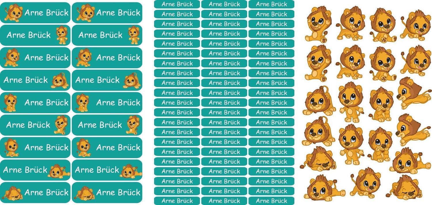 Namensticker &quot;Löwen Set&quot;