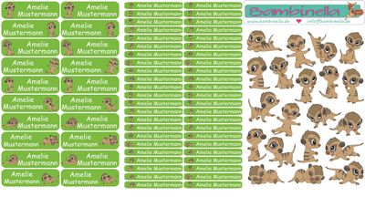Namenstickersests aus Namens-, Stiftesticker und Motivsticker/Stickerparade