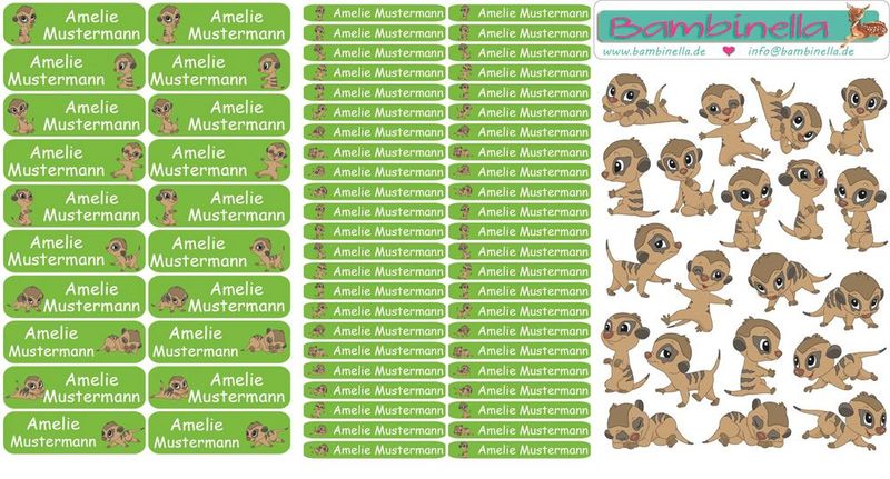 Namenstickersests aus Namens-, Stiftesticker und Motivsticker/Stickerparade