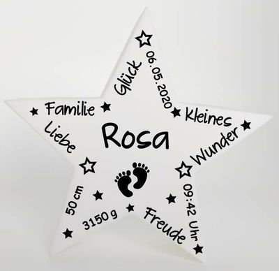 LED Deko Geburtsstern  - personalisiert