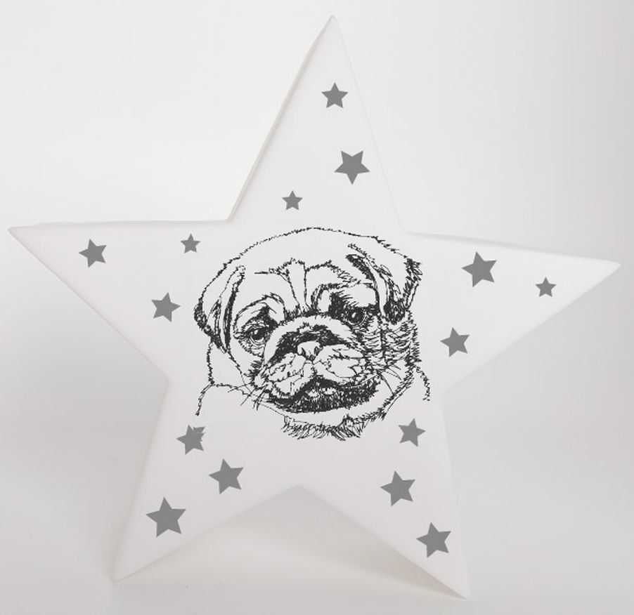 LED Deko Stern Leuchte Motiv: Mops