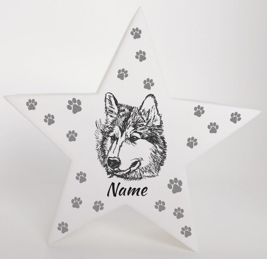 LED Deko Stern Leuchte Motiv: Husky