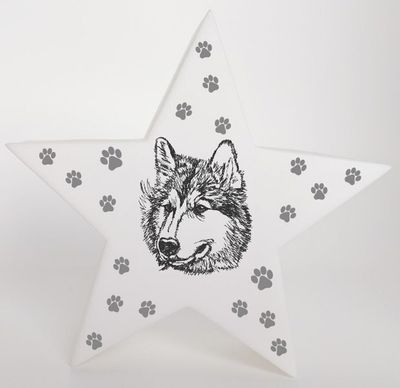 LED Deko Stern Leuchte Motiv: Husky