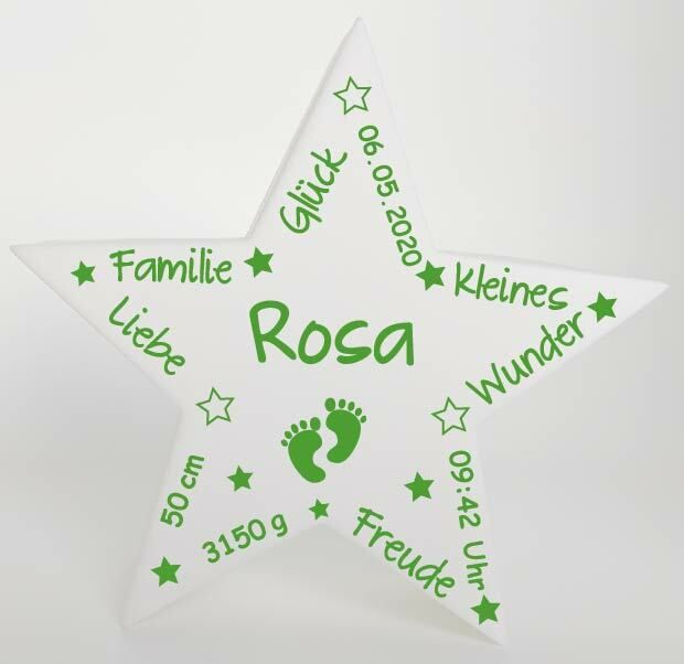 LED Deko Geburtsstern  - personalisiert